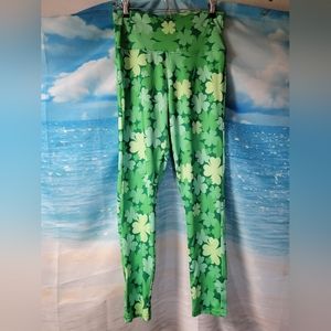 Tipsy Elves NWOT Four Leaf Clover St. Patrick's Day Leggings‎ Size Large